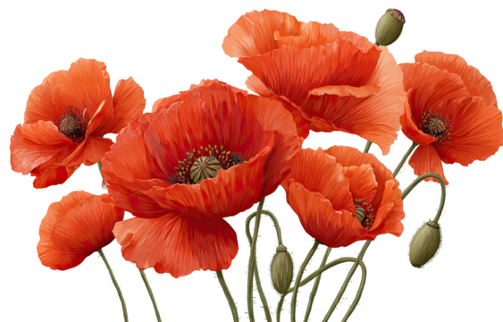 Close-up of vibrant red poppies (1)