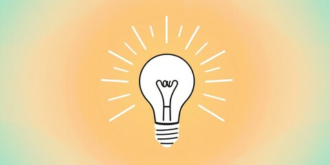 Light Bulb Idea Illustration on Gradient Background: Symbol of Innovation, Creativity, and Inspiration for Business, Education, and Design Concepts