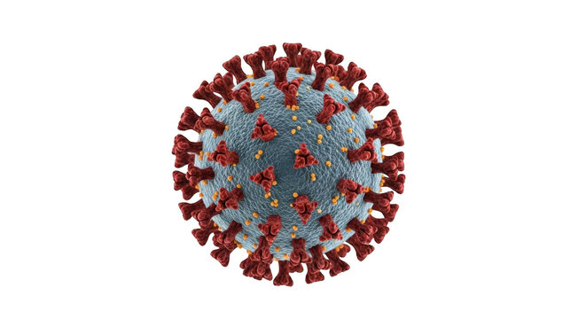 3d rendering of a coronavirus particle isolated on transparent background