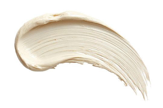 Creamy, light beige cosmetic product smudged and swirled