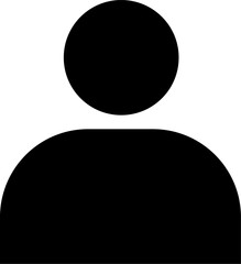 Vector art of black silhouette icon representing a person or user