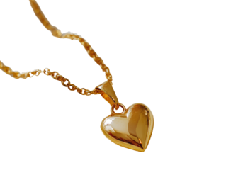 Gold heart pendant necklace