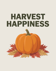 Harvest Happiness Autumn Fall Pumpkin Festival Celebration Poster
