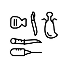 Illustration of medical instruments and tools