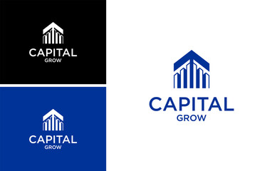 Financial Growth Arrow Logo Design with Graph Symbol and Investment Concept for Business, Economy, Profit, and Corporate Success Identity