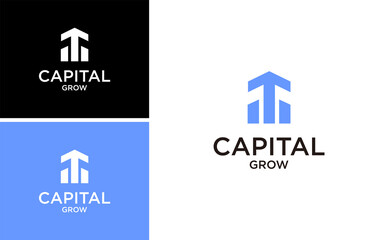 Financial Growth Arrow Logo Design with Graph Symbol and Investment Concept for Business, Economy, Profit, and Corporate Success Identity