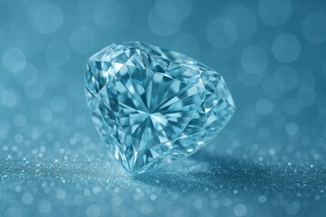 Glittering Gemstone: A stunning diamond, brilliantly cut and polished, sparkles and shines, capturing the allure of luxury and sophistication against a mesmerizing backdrop.