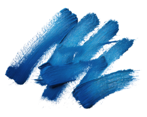 Abstract brushstrokes of deep blue paint