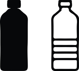 water plastic bottle icon set design