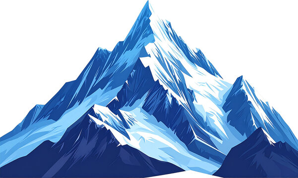 Snow Mountain Icon Isolated on White Background
