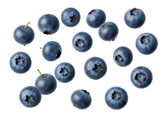 Fresh blueberries isolated on transparent background