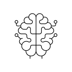 Stylized brain circuit illustration on transparent background