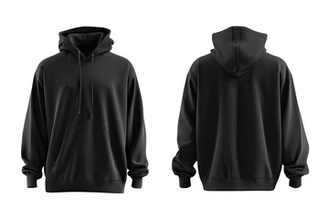 Dark gray hoodie, front and back view