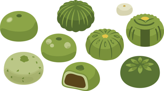 set of japanese cake bapao