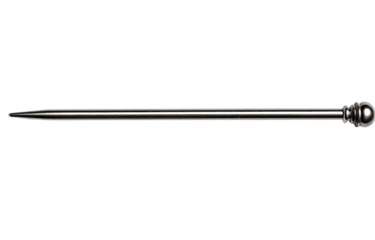 Long, thin, metallic rod with rounded ends