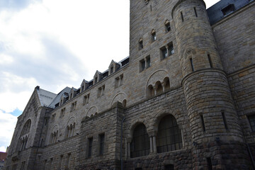 Imperial castle (Zamek Cesarski) in Poznan town, Poland. Facade of historical building © OleksKao