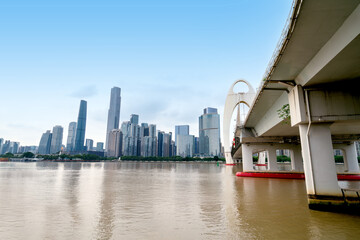 Modern city scenery, Zhujiang New Town, Guangzhou, China