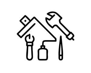 Plumbing service and repair with wrench icon