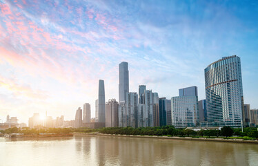 Modern city scenery, Zhujiang New Town, Guangzhou, China