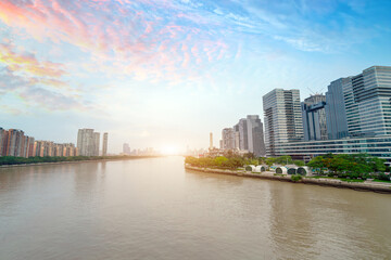 Modern city scenery, Zhujiang New Town, Guangzhou, China