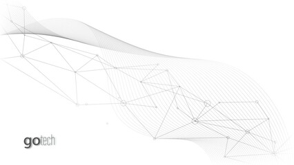 Abstract modern background with black and white color and network technology, digital and futuristic.