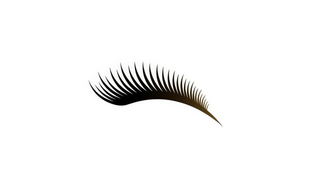 A single strip of long, voluminous false eyelashes with a subtle brown tint on a white background.