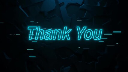 Abstract Neon Thank You Background Video With Dark Texture - Powered by Adobe
