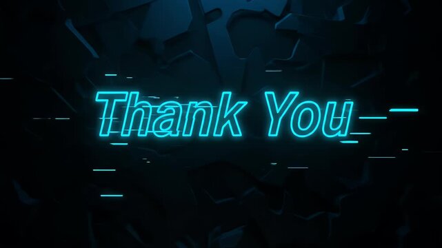 Abstract Neon Thank You Background Video With Dark Texture