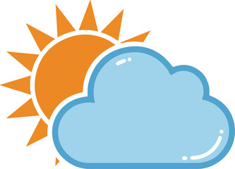 Sun Behind a Cloud Weather Icon symbol