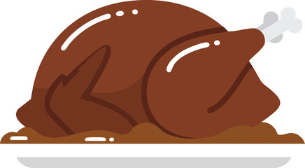 A delicious roasted turkey, perfectly cooked and presented on a white plate.