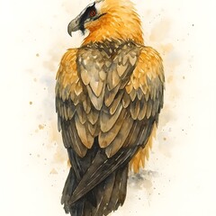 수염수리, 뒷부분, 수채화, jpeg (Bearded vulture, back view, water colour, jpeg)