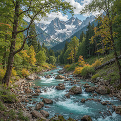 river in the mountains