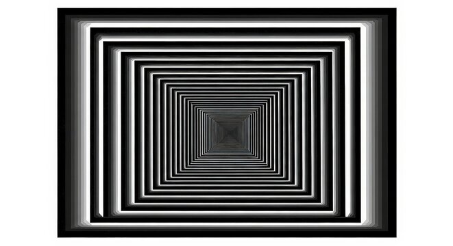 Abstract geometric pattern of concentric squares creating an optical illusion of a receding tunnel or infinite depth.