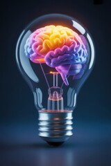 Creative lightbulb brain idea concept for innovation and inspiration in business and technology