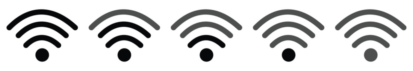 Wi-Fi and Wireless Network Icon Set – 25 Vector Symbols for Internet Connection, Signal Strength, and Remote Access