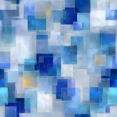 Obraz premium Minimalist Sapphire Blue Abstract with Transparent Squares