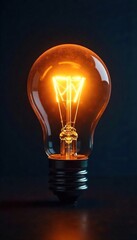 Bright Light Bulb Illuminating Dark Background Inspiration, Innovation, and Problem-Solving