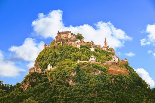 Hochosterwitz Castle is a medieval fortress located in Carinthia, Austria, built on a 172-meter-high dolomite rock.
