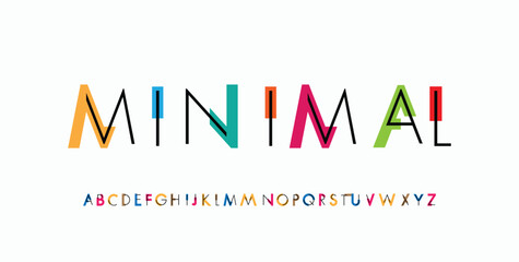 Alphabet multi-colored font, for your logo design, bright colorful letters A, B, C, D, E, F, G, H, I, J, K, L, M, N, O, P, Q, R, S, T, U, V, W, X, Y, Z, vector illustration 10EPS.

