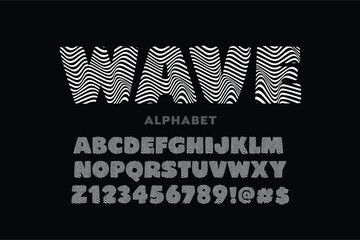 ocean wave modern font design vector editable

