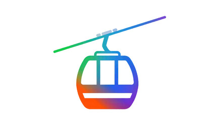 Fototapeta premium Colorful Cable Car Icon with Gradient Design.