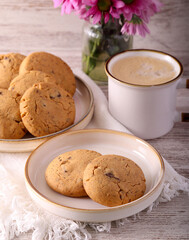 Peanut butter cookies with chocolate