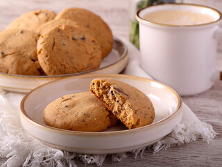 Peanut butter cookies with chocolate