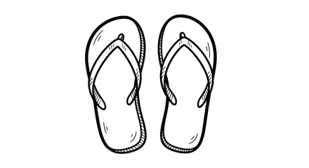 Hand-drawn sketch of a pair of simple flip-flop sandals.
