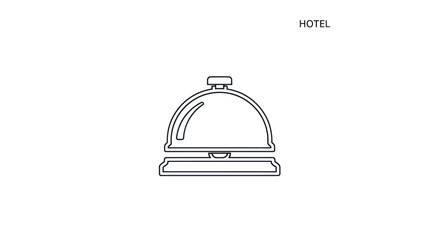 Simple Line Art Icon of a Hotel Service Bell.