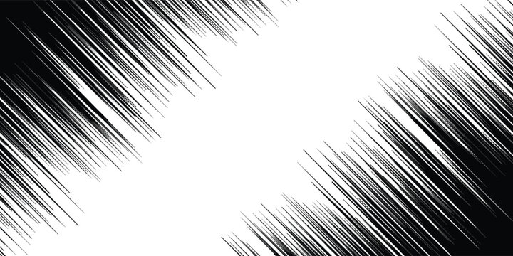 Abstract black and white diagonal lines create a dynamic and textured background.