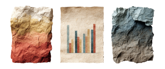 Crumpled Paper Textures with Graphs and Artistic Backgrounds