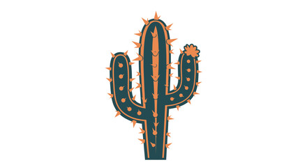 Stylized Saguaro Cactus with Decorative Lights.