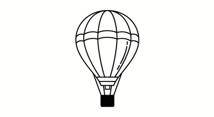 Simple Line Art Illustration of a Hot Air Balloon.