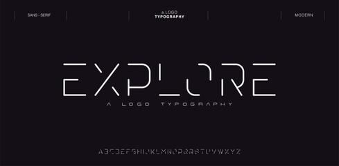 Creative modern technology alphabet fonts. Abstract typography urban sport, techno , fashion, digital, future creative logo font. vector illustration